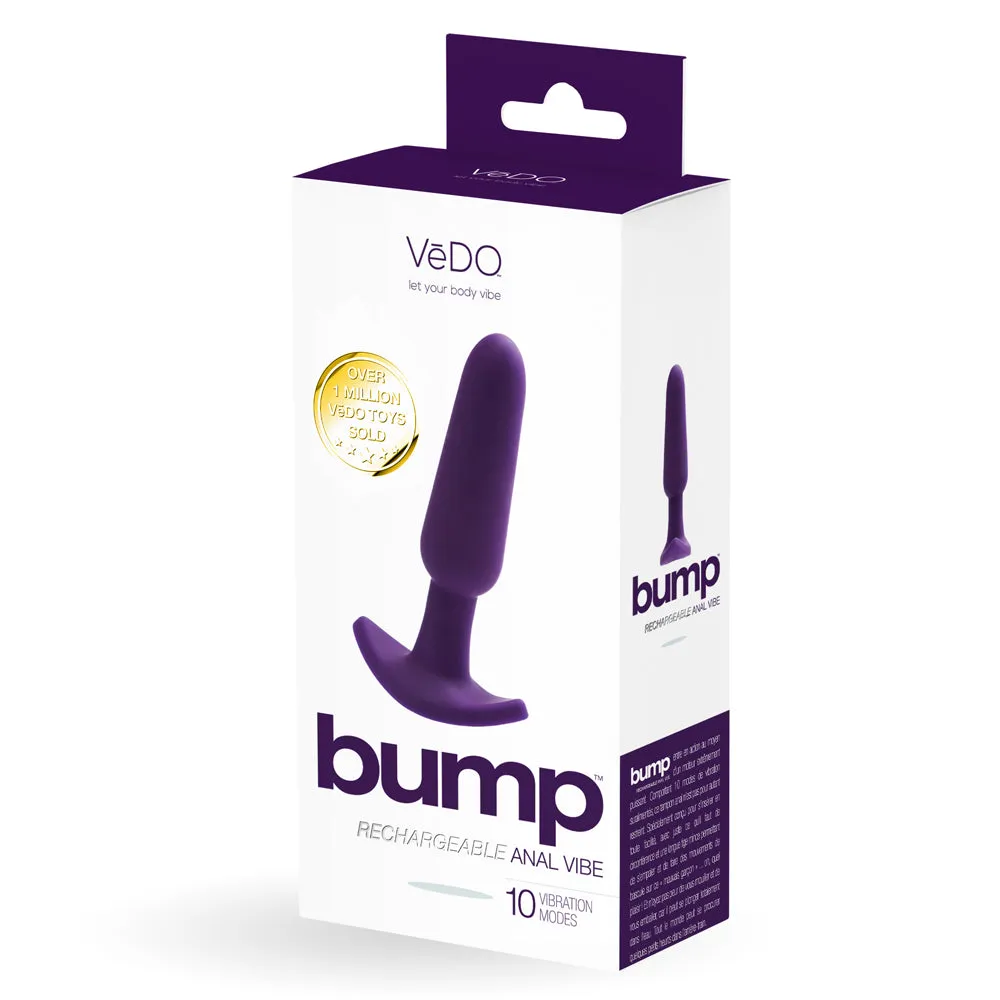 Vedo Bump Rechargeable Vibrating Anal Plug With Rocking Base