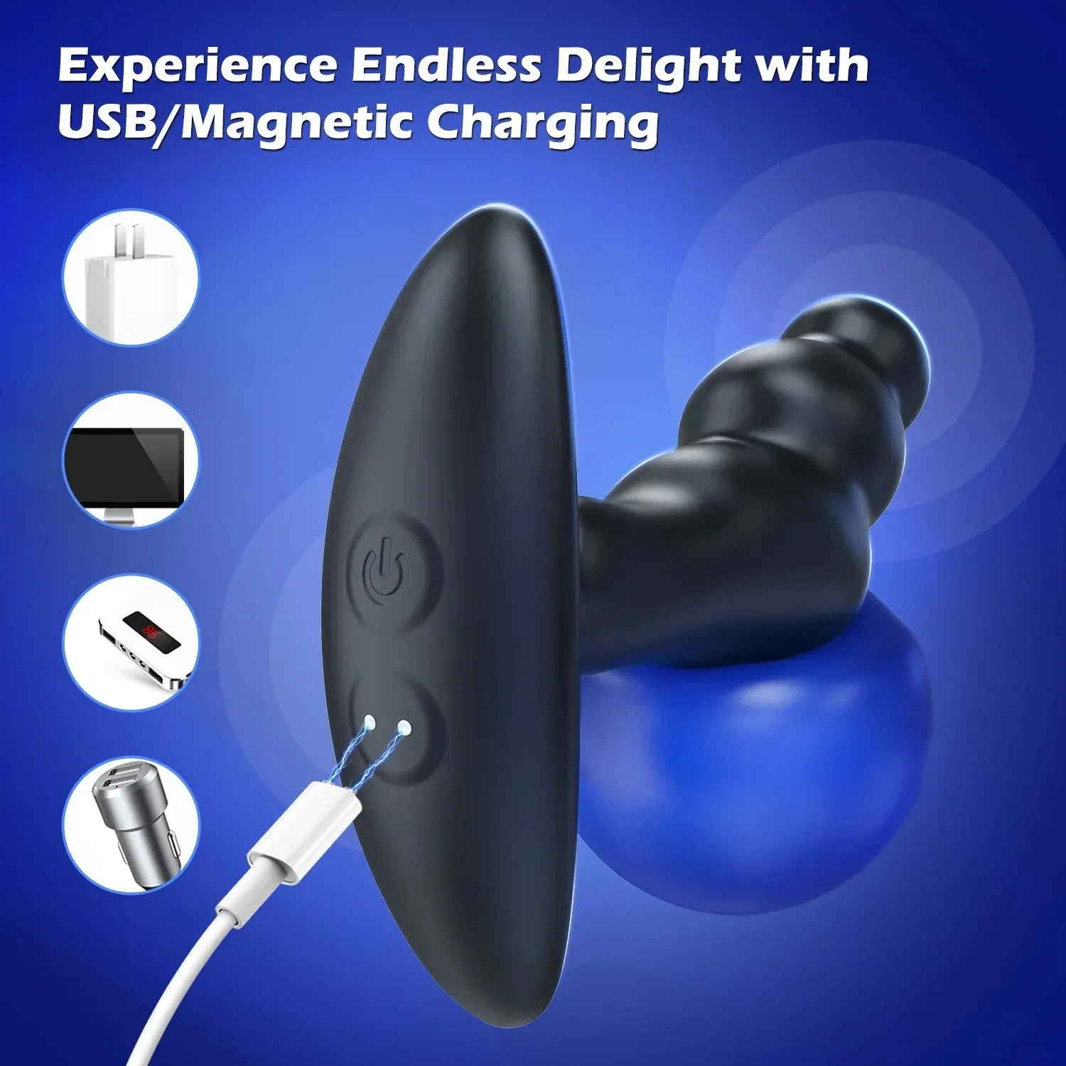 Waterproof Anal Plug Vibrator with Prostate & G-Spot Stimulation for Men