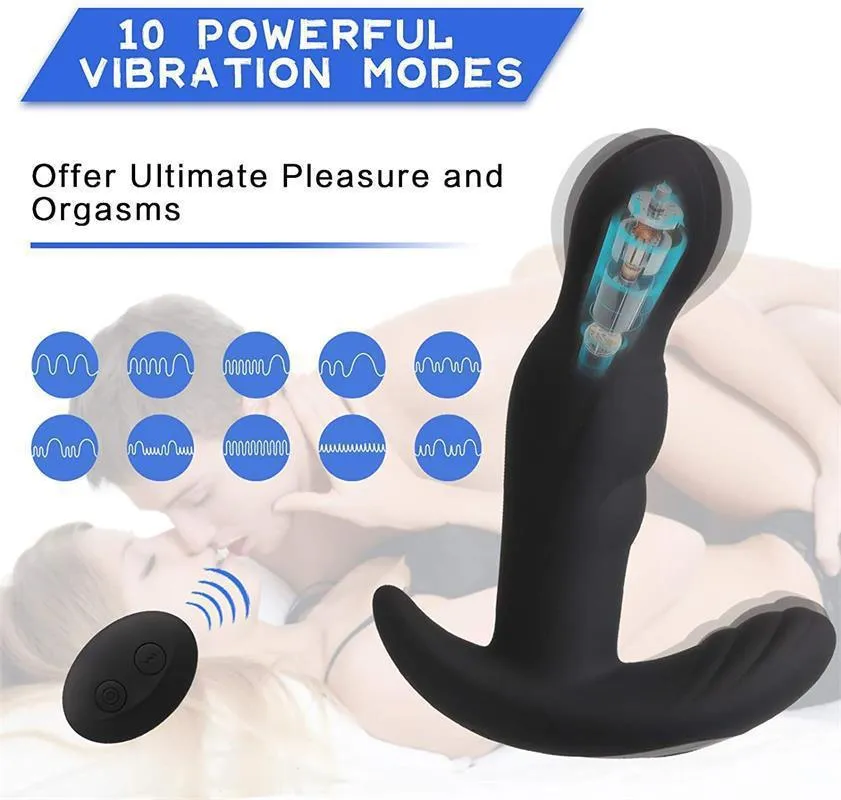 Wearable Remote Control 360° Rotatable 10 Vibrating Prostate Massager