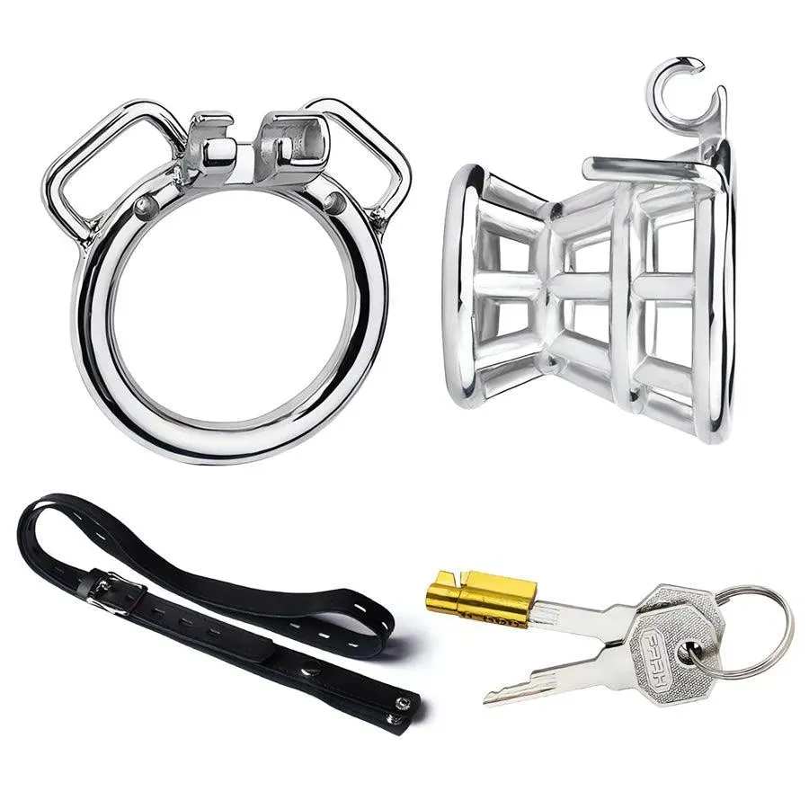 Wearable Steel Chastity Belt Cage for Couples