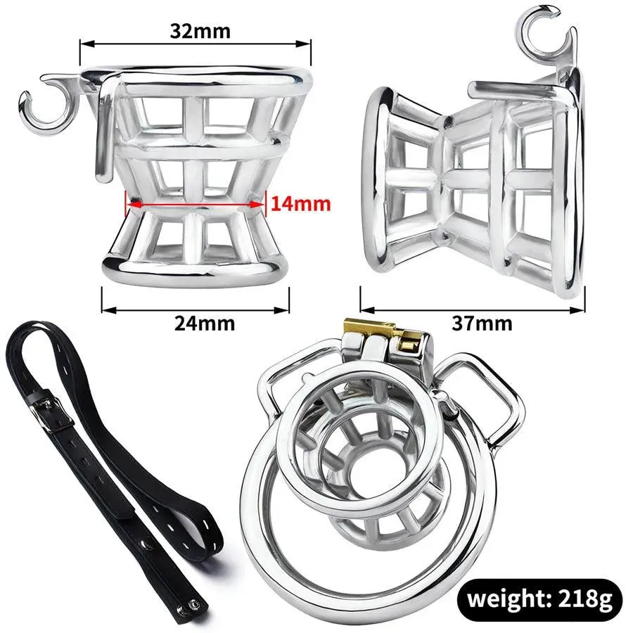 Wearable Steel Chastity Belt Cage for Couples