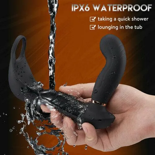 Wild Wind 7 Vibrating 7 Pulsating Anal Prostate Toy Teasing Butt Plug with Cock Ring