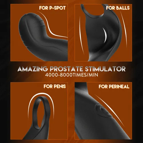 Wild Wind 7 Vibrating 7 Pulsating Anal Prostate Toy Teasing Butt Plug with Cock Ring