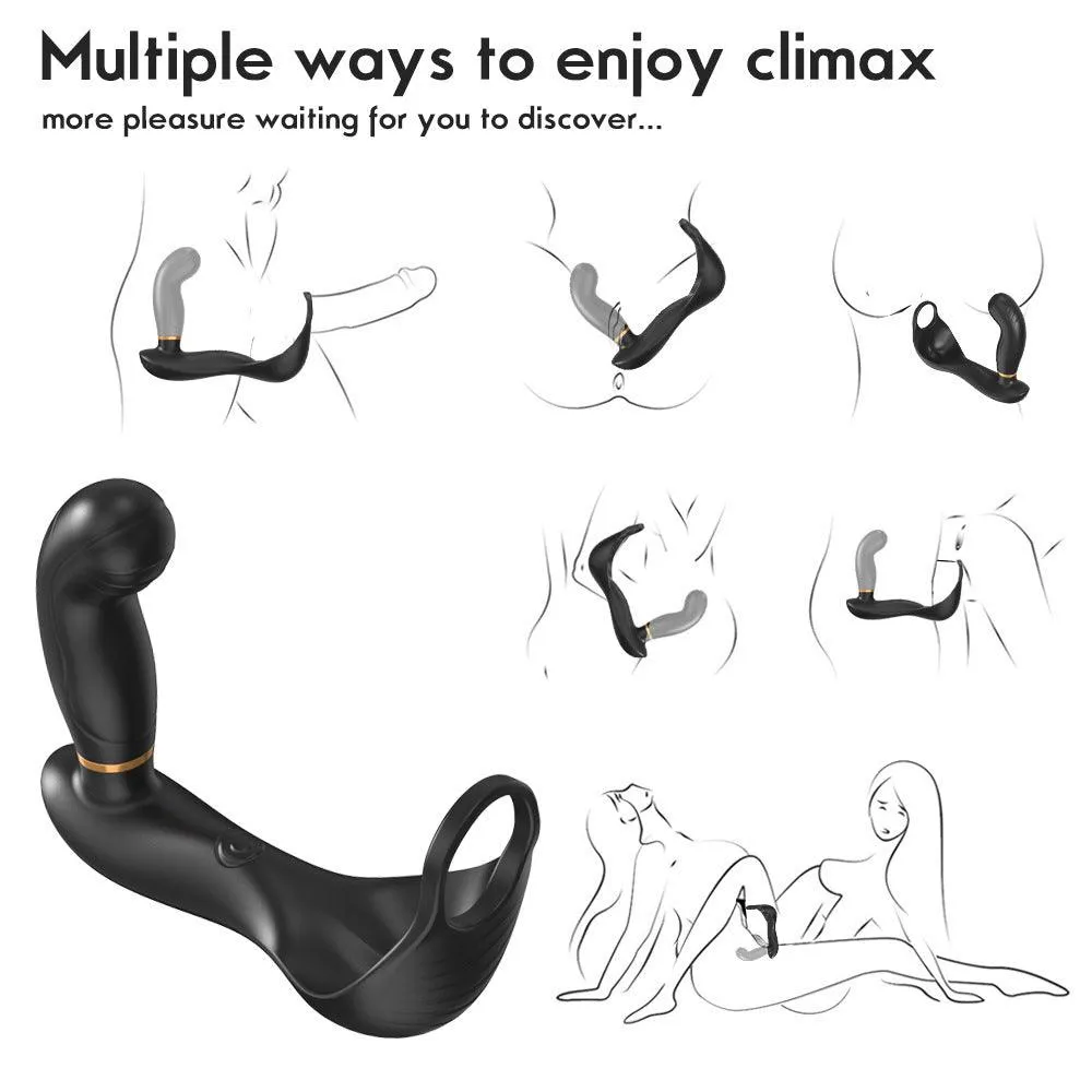 Wild Wind 7 Vibrating 7 Pulsating Anal Prostate Toy Teasing Butt Plug with Cock Ring