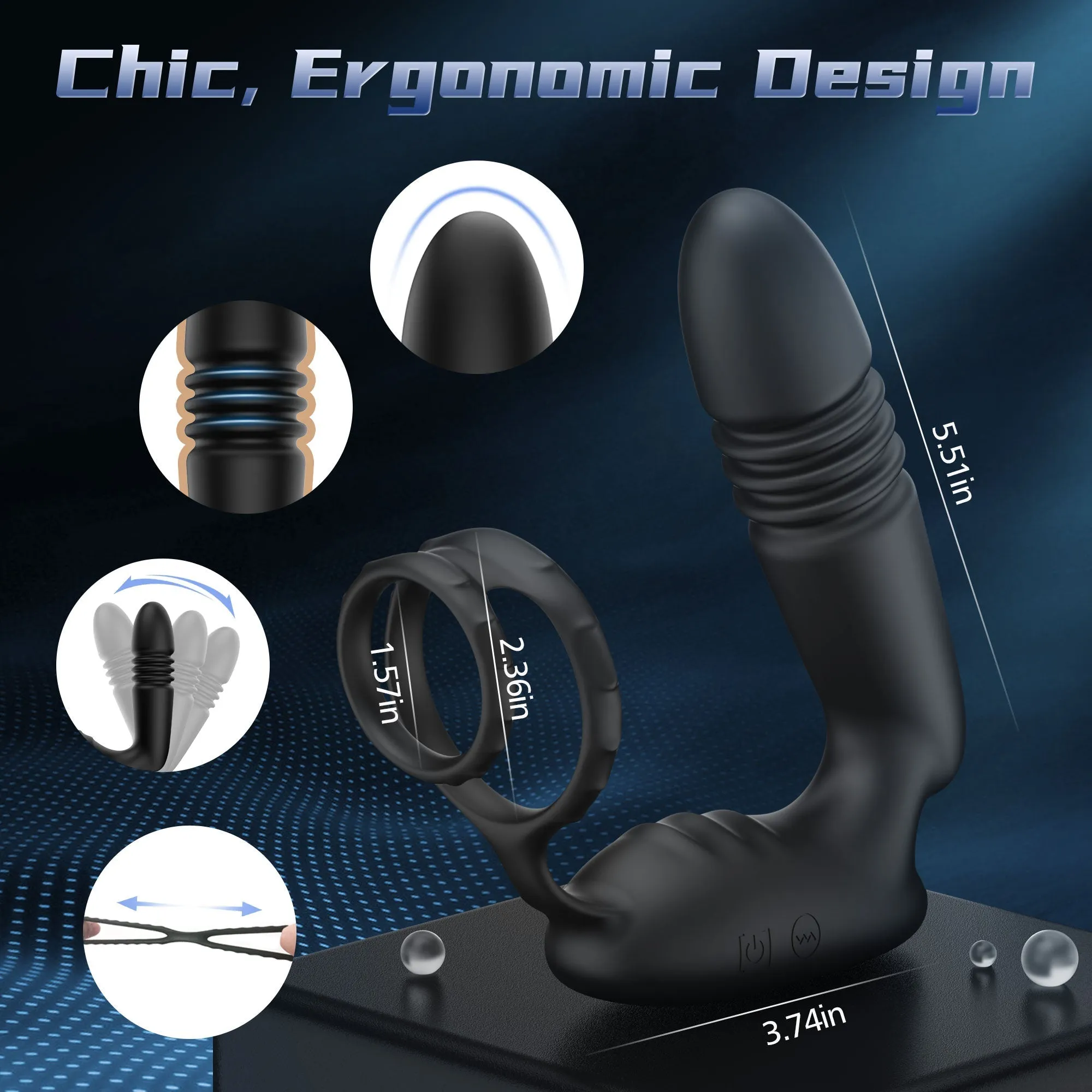 Willem - App controlled Thrusting Prostate Massager with 10 Vibrations
