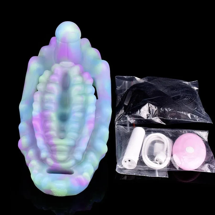 Wireless Glowing Silicone Strapon Grinder Sex Toy