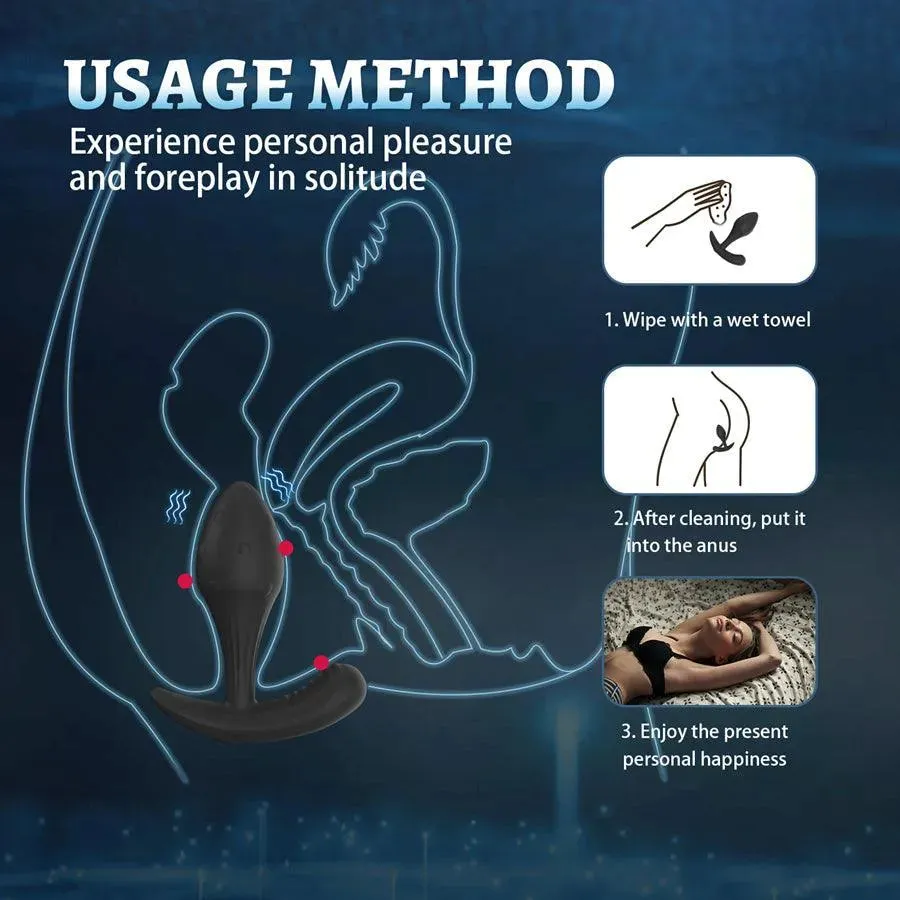 Wireless Remote Vibrating Anal Plug for Sex Game