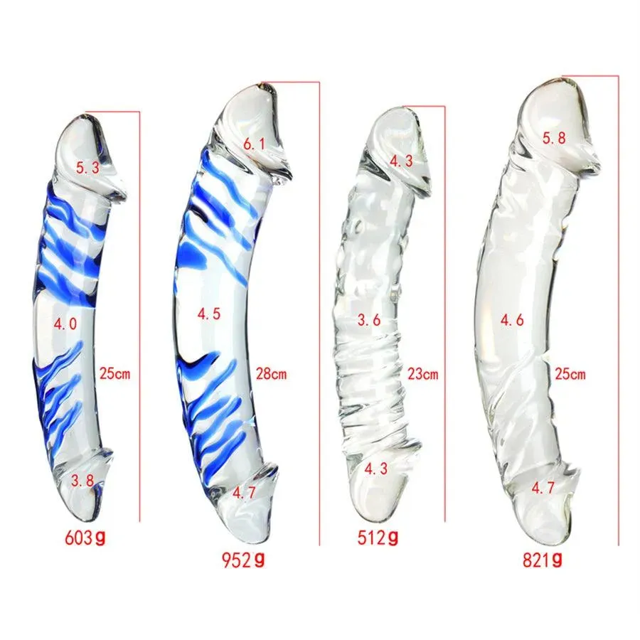 Xinghaoya Dual Ended Textured Glass Dildo