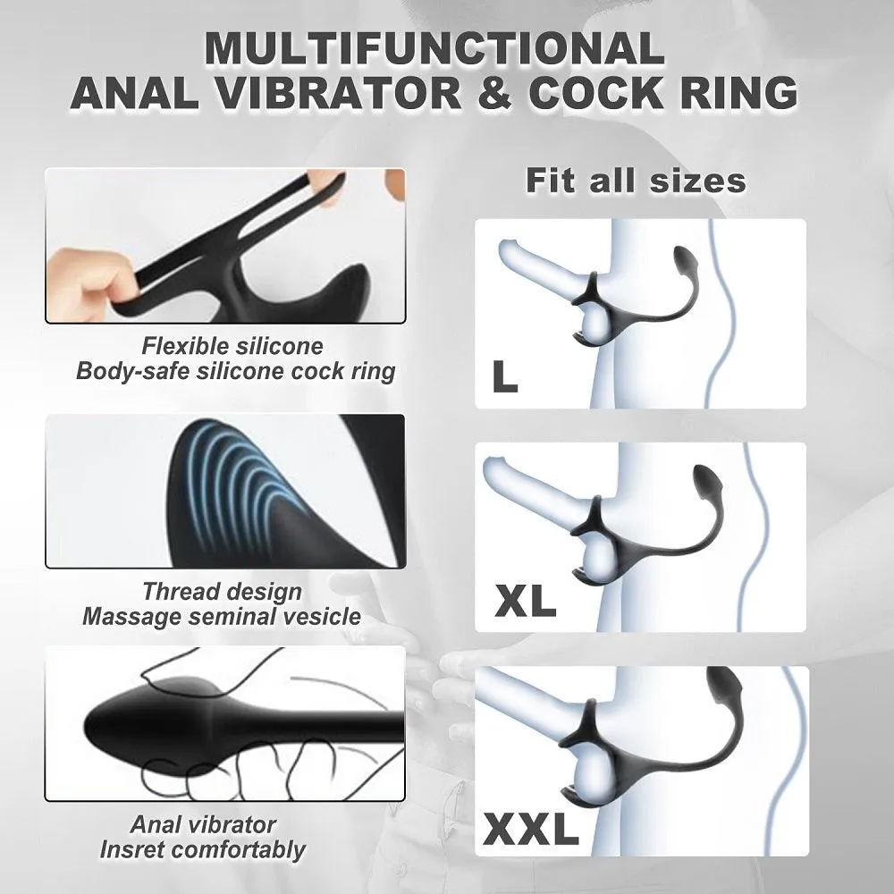 Zenith - Anal vibrator Spherical Vibrating Anal Plug with Vibrating Penis Rings