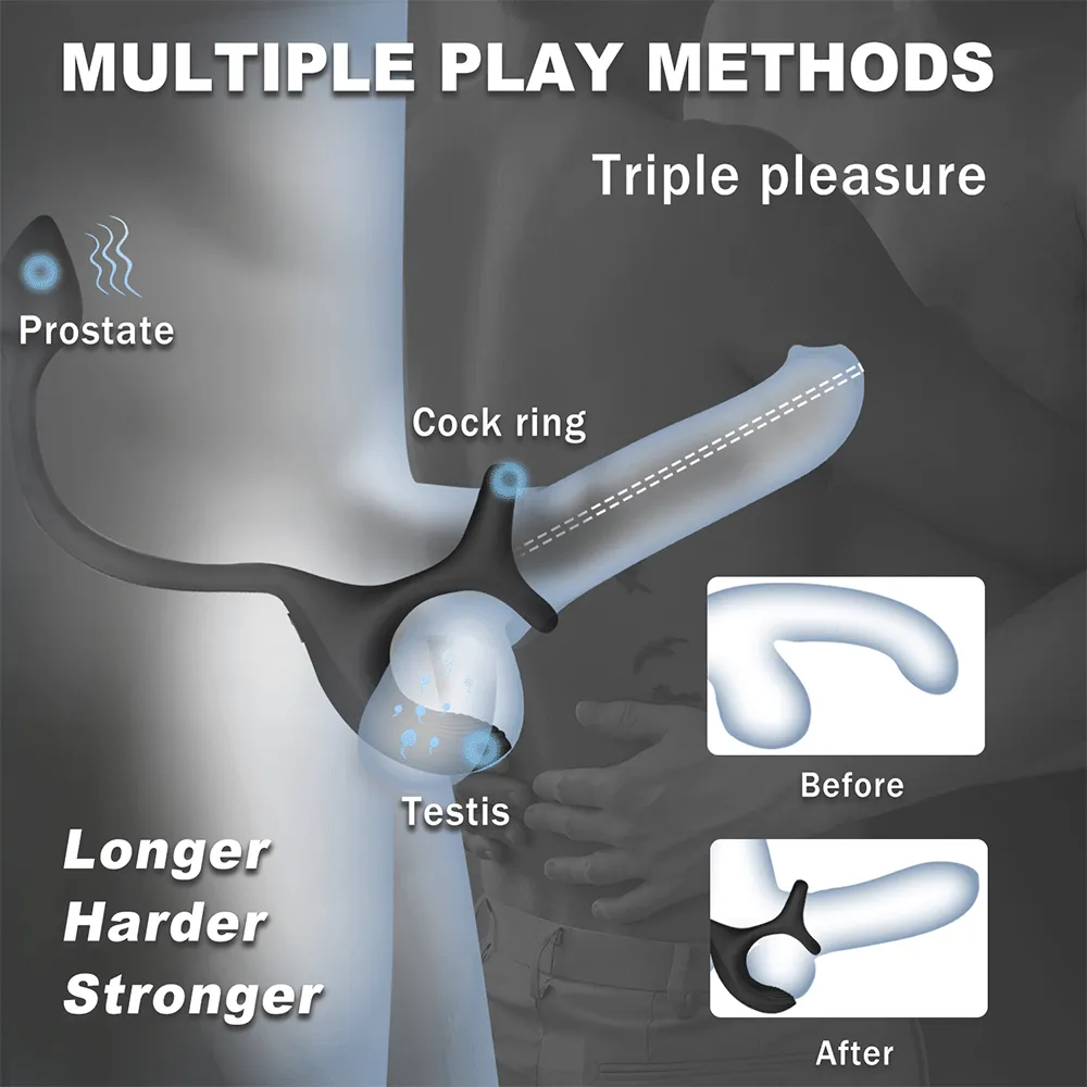 Zenith - Anal vibrator Spherical Vibrating Anal Plug with Vibrating Penis Rings