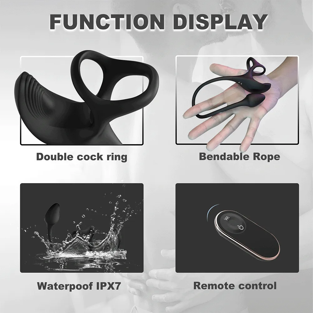 Zenith - Anal vibrator Spherical Vibrating Anal Plug with Vibrating Penis Rings
