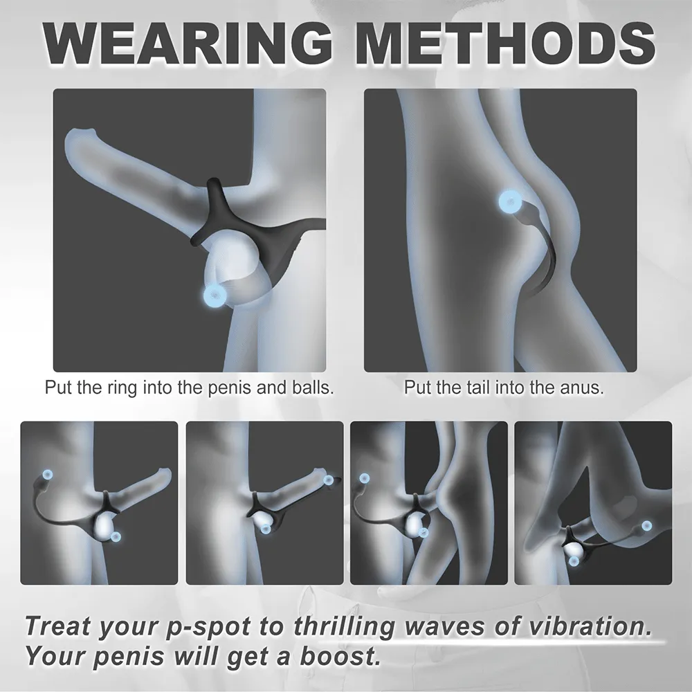 Zenith - Anal vibrator Spherical Vibrating Anal Plug with Vibrating Penis Rings